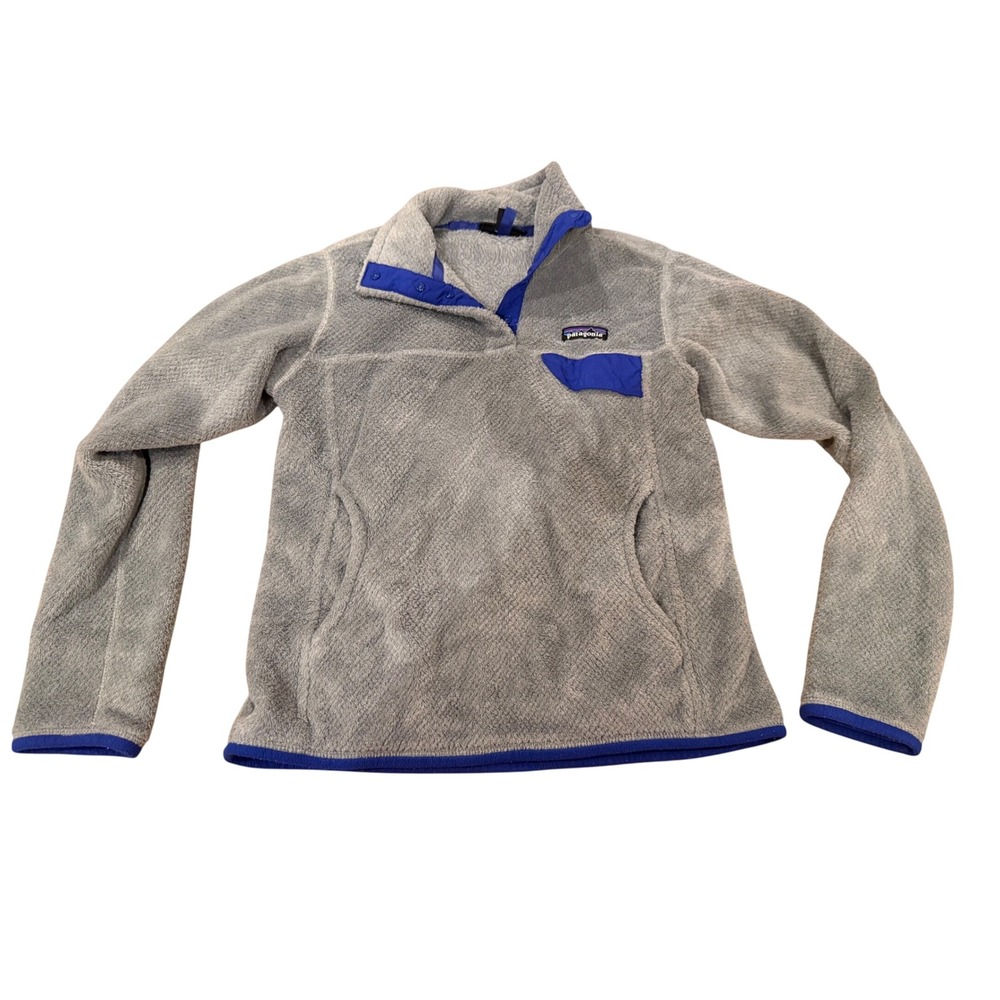 Patagonia Re-Tool Snap-T Fleece Pullover Grey Blue Womens Small
